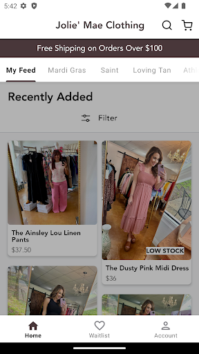 Android application Jolie' Mae Clothing screenshort