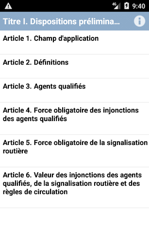Législation routière Screen 3