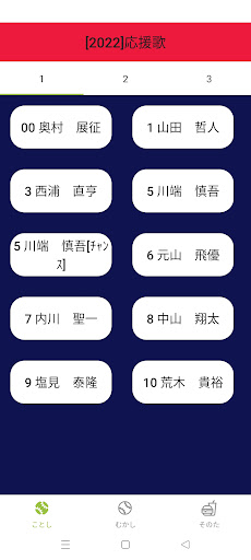 Android application スワローズ応援歌 screenshort