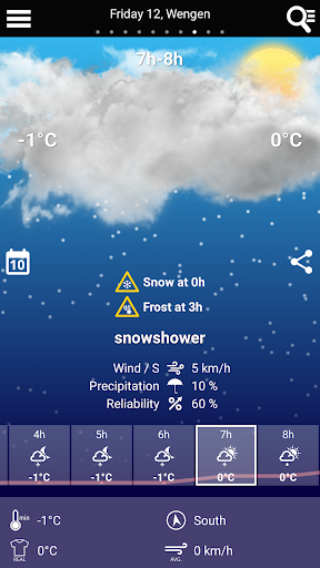 Android application Swiss Weather screenshort