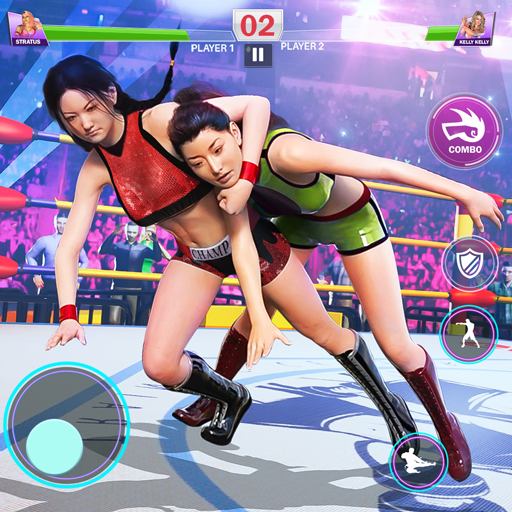 Girls wrestling fight game  Icon