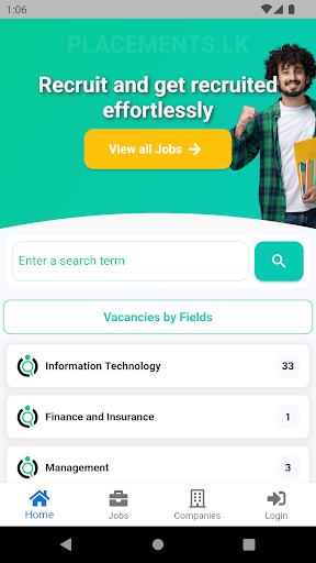 Android application Placements LK screenshort