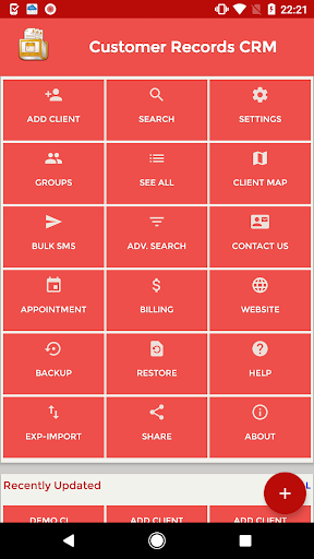 Android application Client Record-Customer CRM App screenshort