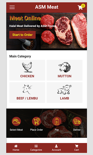 Android application Meat Online screenshort