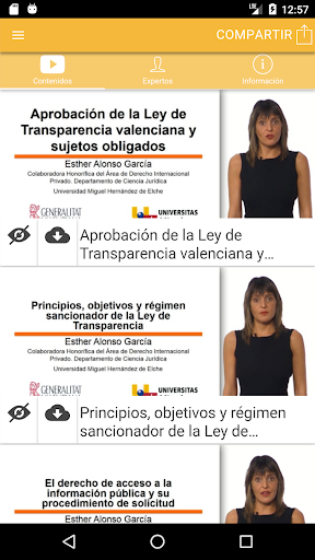 Android application Nanocurso Ley de Transparencia screenshort