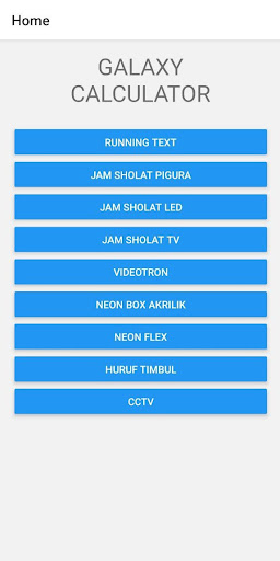 Android application Galaxy Calculator screenshort