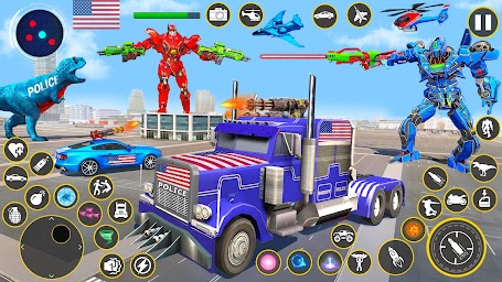Police Truck Robot Game  -  Dino
