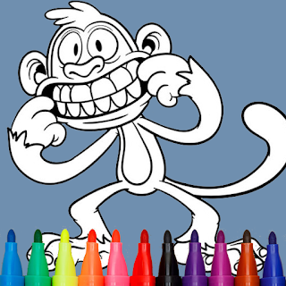 Cute Monkey Coloring Book