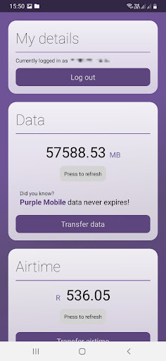 Purple Mobile Screen 2