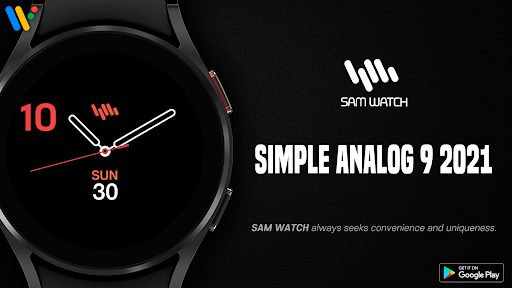 Android application SamWatch Simple Analog 9 2021 screenshort