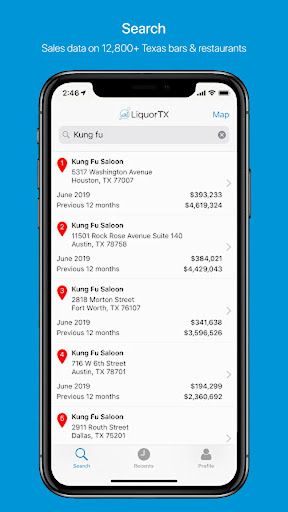 LiquorTX – Bar Sales Data Screen 2