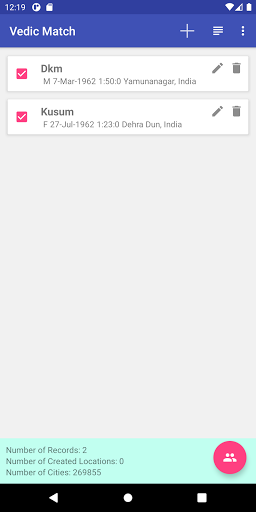 Android application Vedic Match screenshort