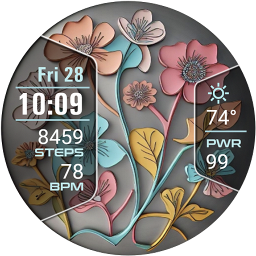 Vibrant Blooms Watch Face Download on Windows