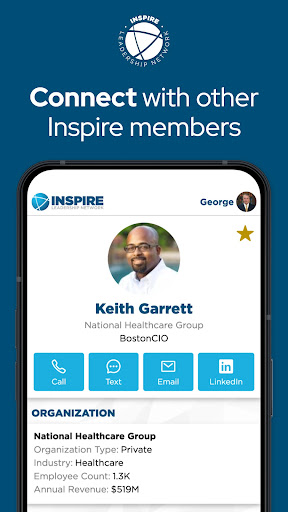 Android application Inspire Connect screenshort