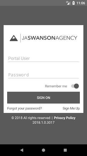 Android application J. A. Swanson Agency Online screenshort