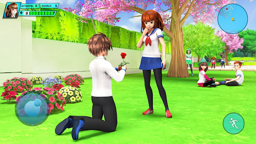 Captura 2 School Love Life: Anime Games android