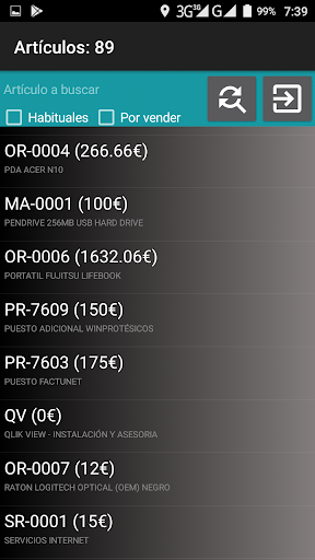 Android application FactuNETCRM screenshort