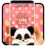cute panda pink flower theme icon