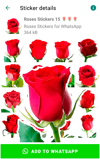 Android application Roses stickers for WhatsApp screenshort