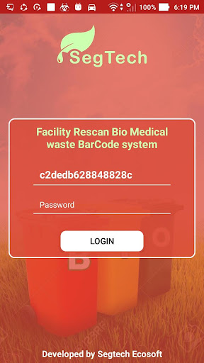 Android application Facility Bio Medical Waste screenshort