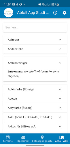 Abfall App Stadt Bayreuth
