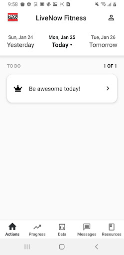 Android application LiveNow Fitness screenshort