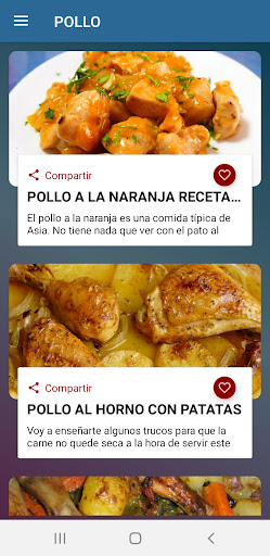 Android application Comidas rapidas caseras screenshort
