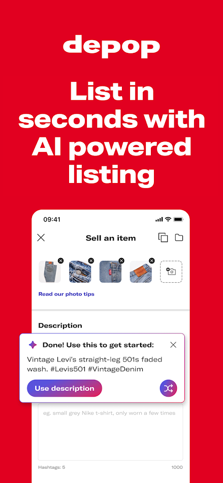 #2. Depop - Buy & Sell Clothes (Android) Ved: Depop