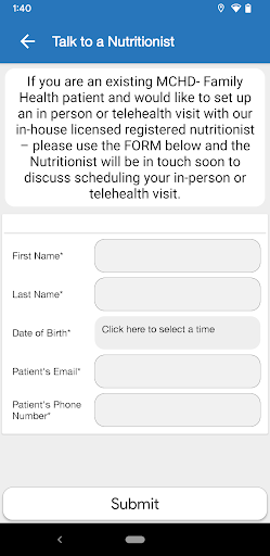 My MCHD Health Check Screen 3
