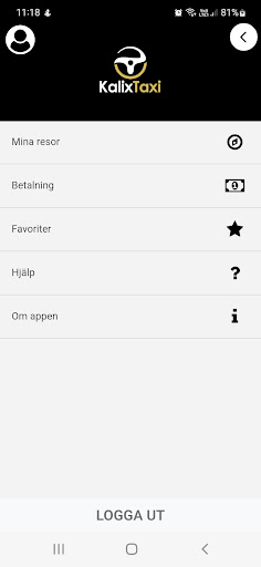 Android application Kalix Taxi screenshort