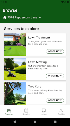 Android application Lawn Love screenshort