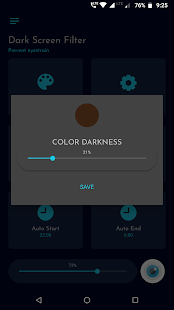 Screenshot del filtro dello schermo scuro