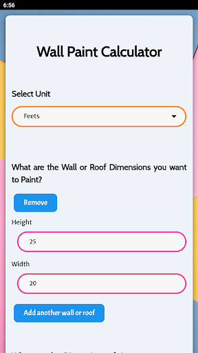 Wall Paint Calculator Screenshot 1 - AppWisp.com