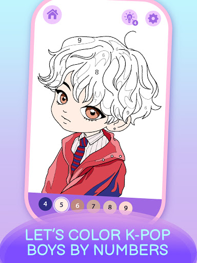 Android application KPOP Chibi Coloring by Number screenshort