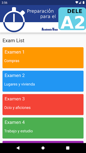 Android application DELE A2 Spanish screenshort