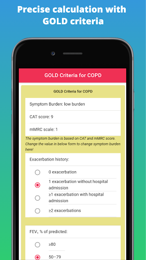 Android application GOLD COPD screenshort