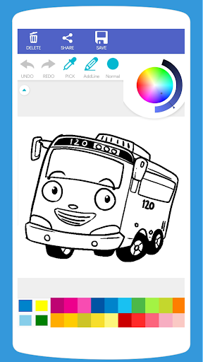 Cute Bus Coloring Book Screen 2