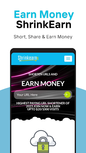 Android application ShrinkEarn - Earn Money Online screenshort