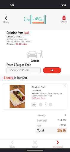 Screenshot of Chello Grill