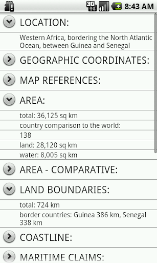 Android application Guinea Bissau Facts screenshort