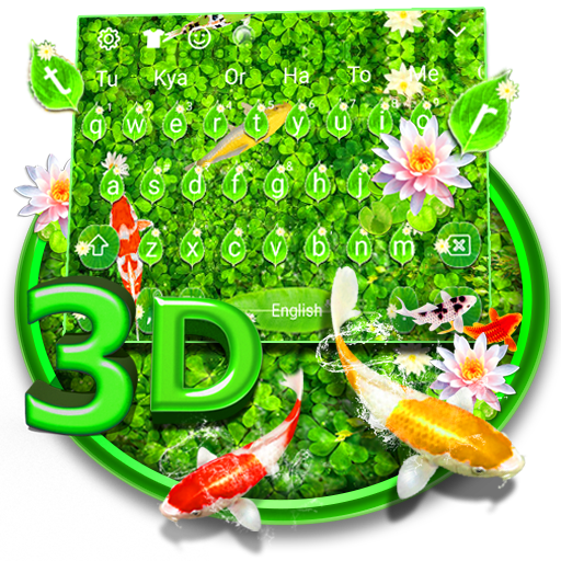3D Cute Live Koi Fish Keyboard Theme ?