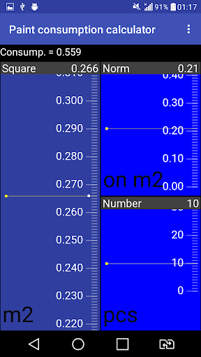 Paint consumption calculator Screen 3