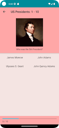 US Presidents Trivia Screen 3