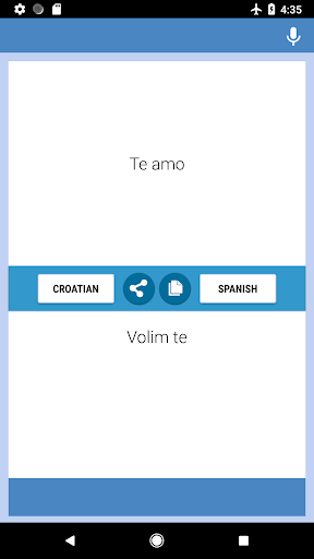 Croatian-Spanish Translator Screen 2