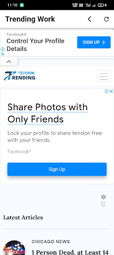 Android application Trending Work screenshort