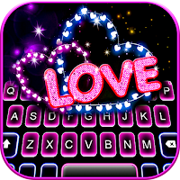 Тема для клавиатуры Neon Love Hearts