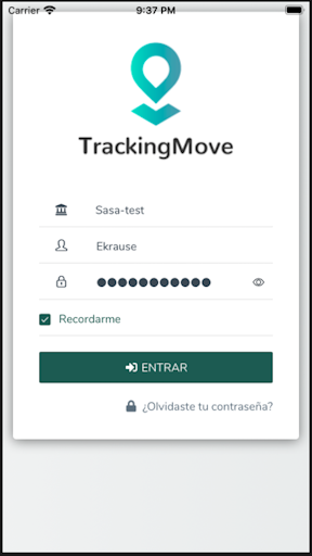 Android application Tracking Move screenshort