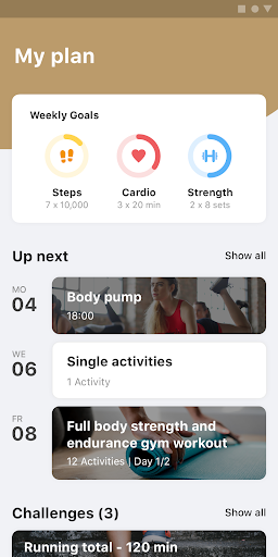 Android application Body in Balance screenshort
