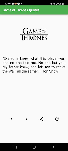 Android application Game of Thrones Quotes screenshort