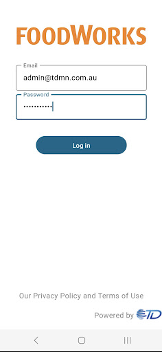 Android application FoodWorks Service screenshort